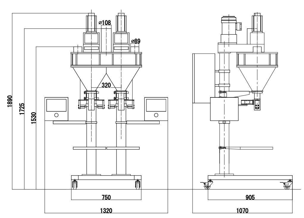 GMB-03 Conjoined Hopper Powder Packing Machine (Weighing)